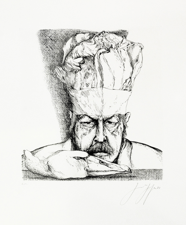 Zeichnung Günter Grass Ich als Koch