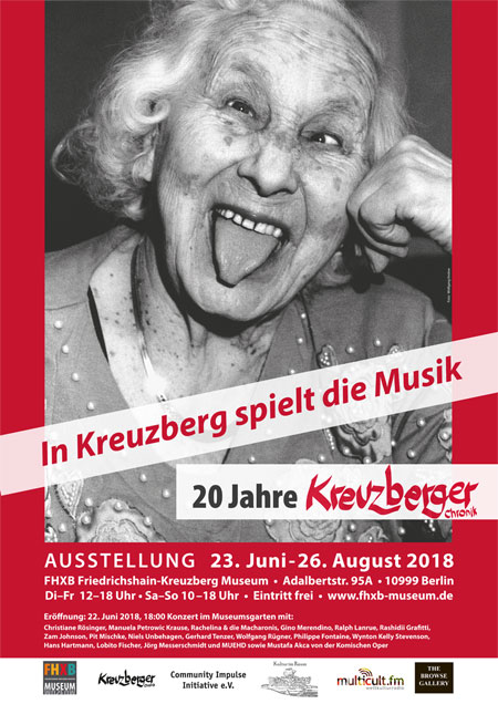 Kreuzberger Chronik Ausstellungsplakat, Marga Behrends, Foto Wolfgang Krolow